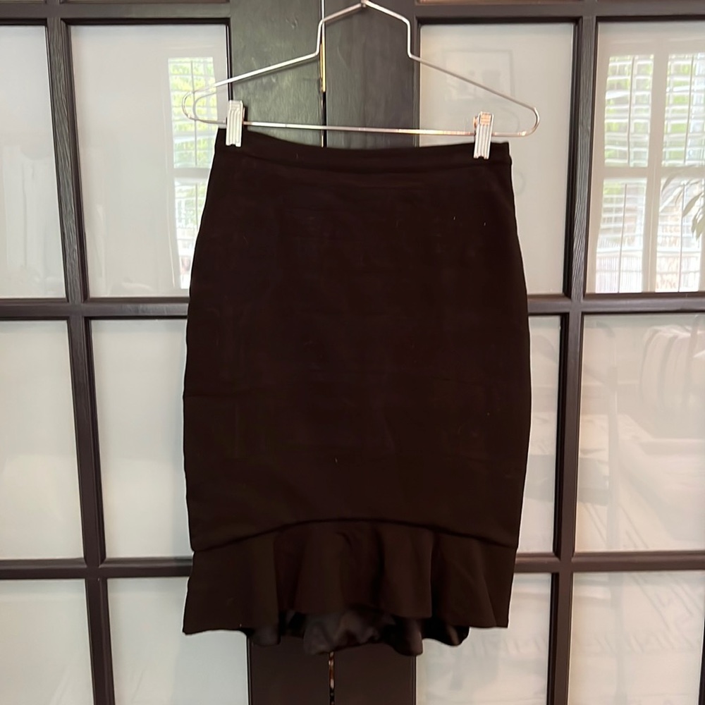 High low black skirt
